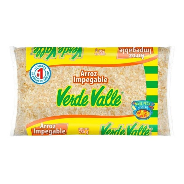 ARROZ IMPEGABLE VERDE VALLE PZA (COS 22 BOL .750GR) POR PZA